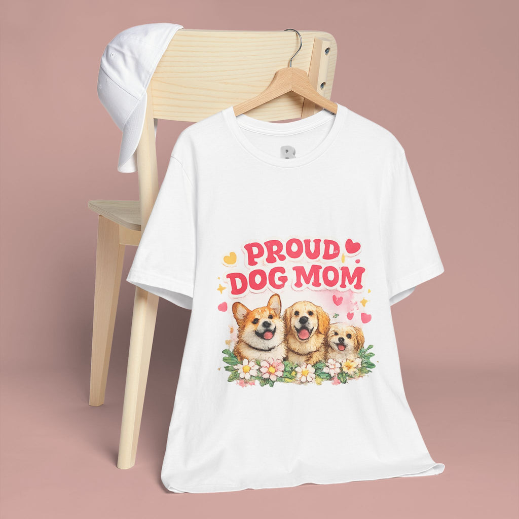 Proud Dog Mom T-Shirt — Cute Corgi & Golden Retriever Floral Tee for Pet Lovers