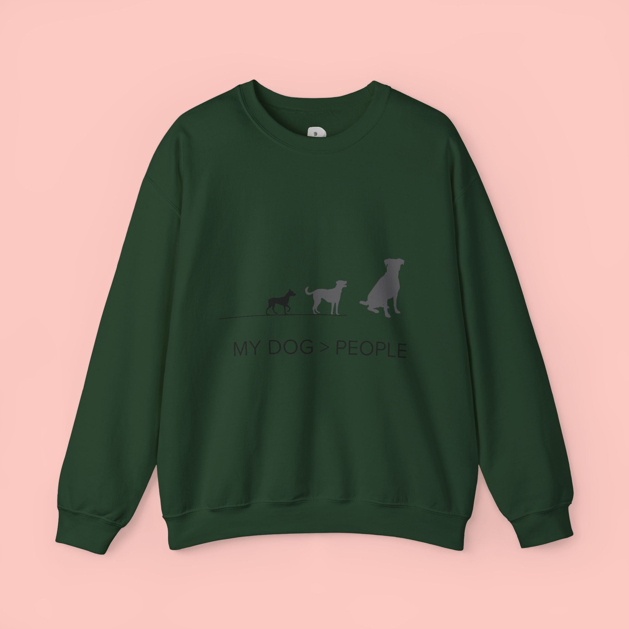 My Dog > People Sweatshirt - Cute Dog Silhouette Crewneck for Dog Lovers
