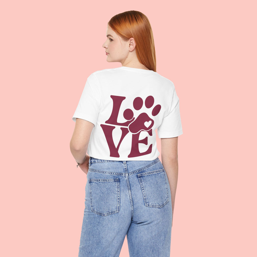 Dog Paw "LOVE" Tee - Pet Lover Graphic T-Shirt