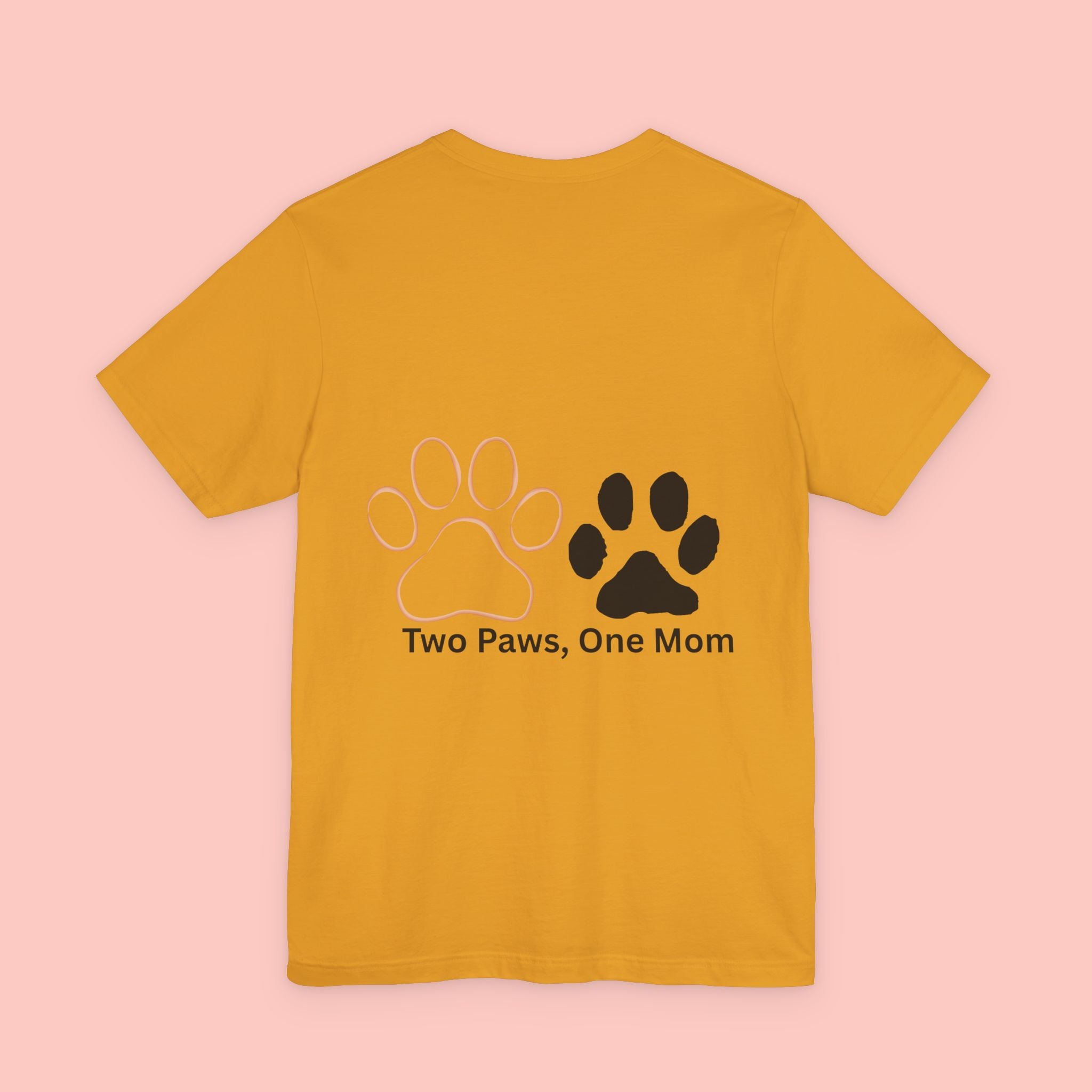T-Shirt — “Two Paws, One Mom” Paw Print Mom Tee