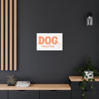 Dog Mama Matte Canvas Wall Art – Peach Script Pet Lover Decor