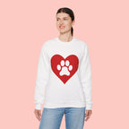 Heart Paw Crewneck Sweatshirt — Cute Pet Lover Pullover