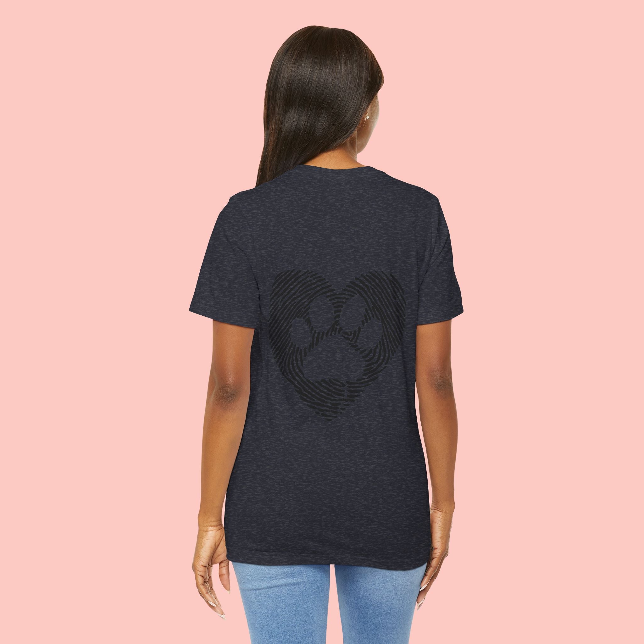 T-Shirt — Heart Pawprint Fingerprint Design (Pet Lover Gift)