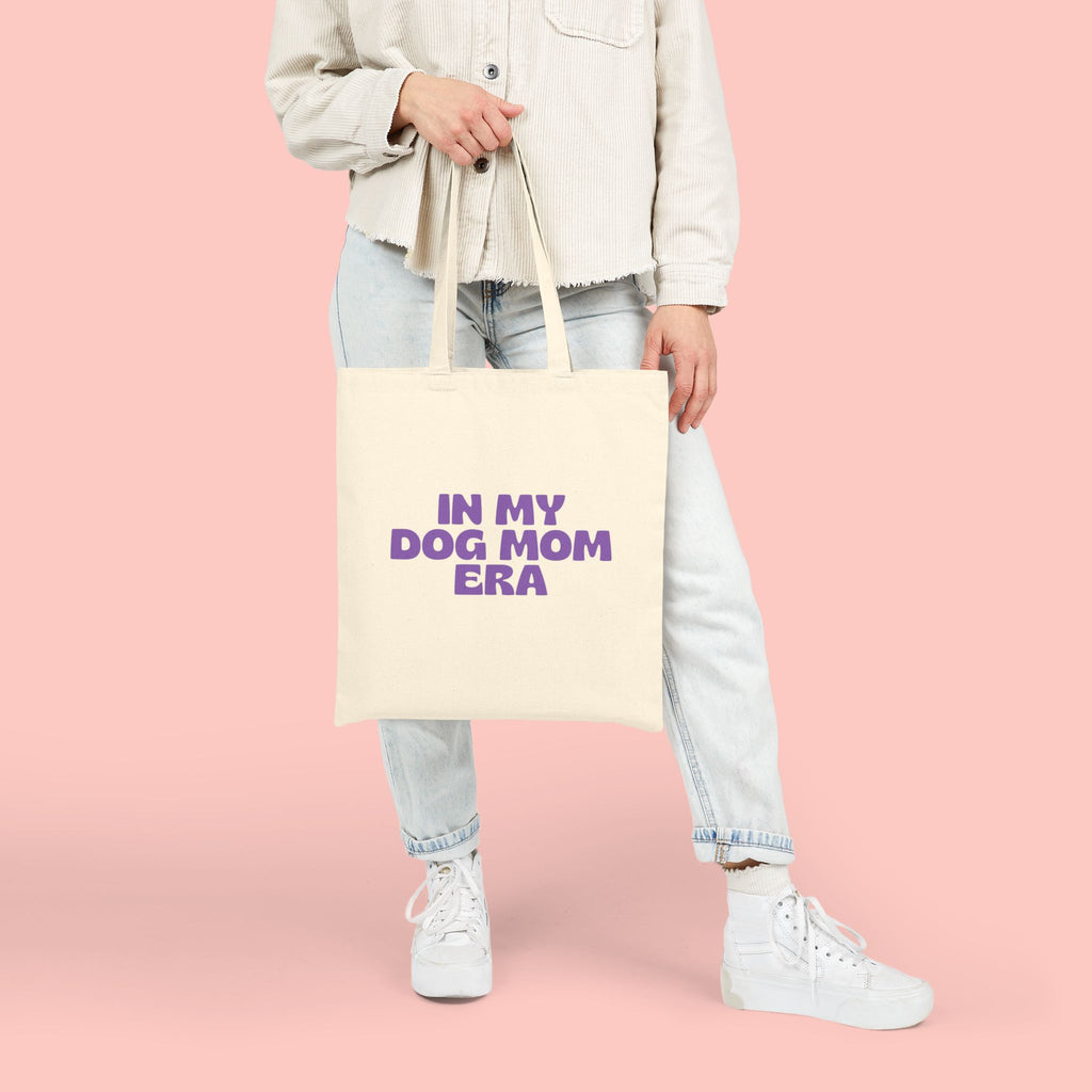 Dog Mom Tote Bag — "In My Dog Mom Era" Canvas Grocery & Everyday Tote
