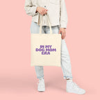 Dog Mom Tote Bag — "In My Dog Mom Era" Canvas Grocery & Everyday Tote