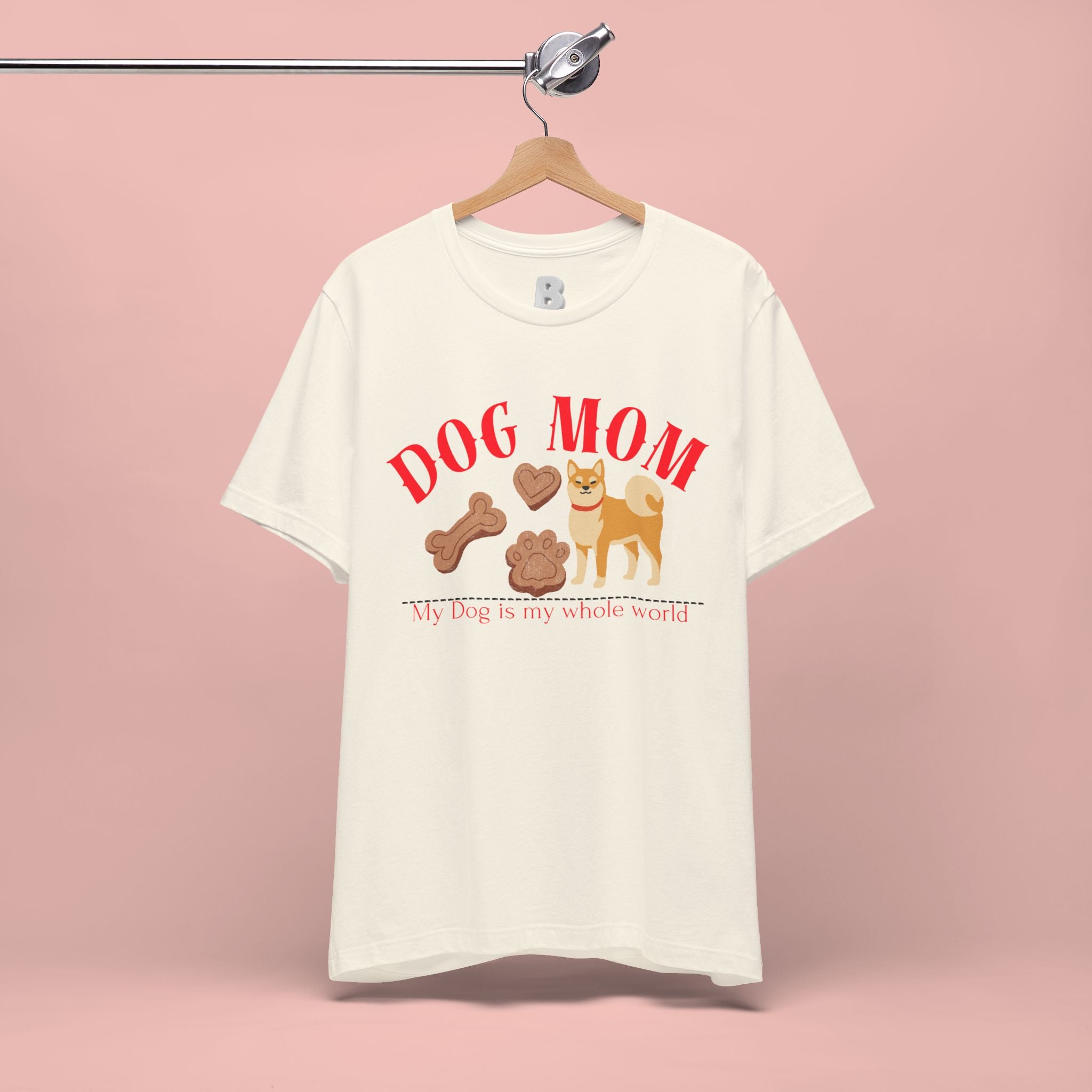 Dog Mom T-Shirt — Cute Shiba & Treats “My Dog Is My Whole World” Tee