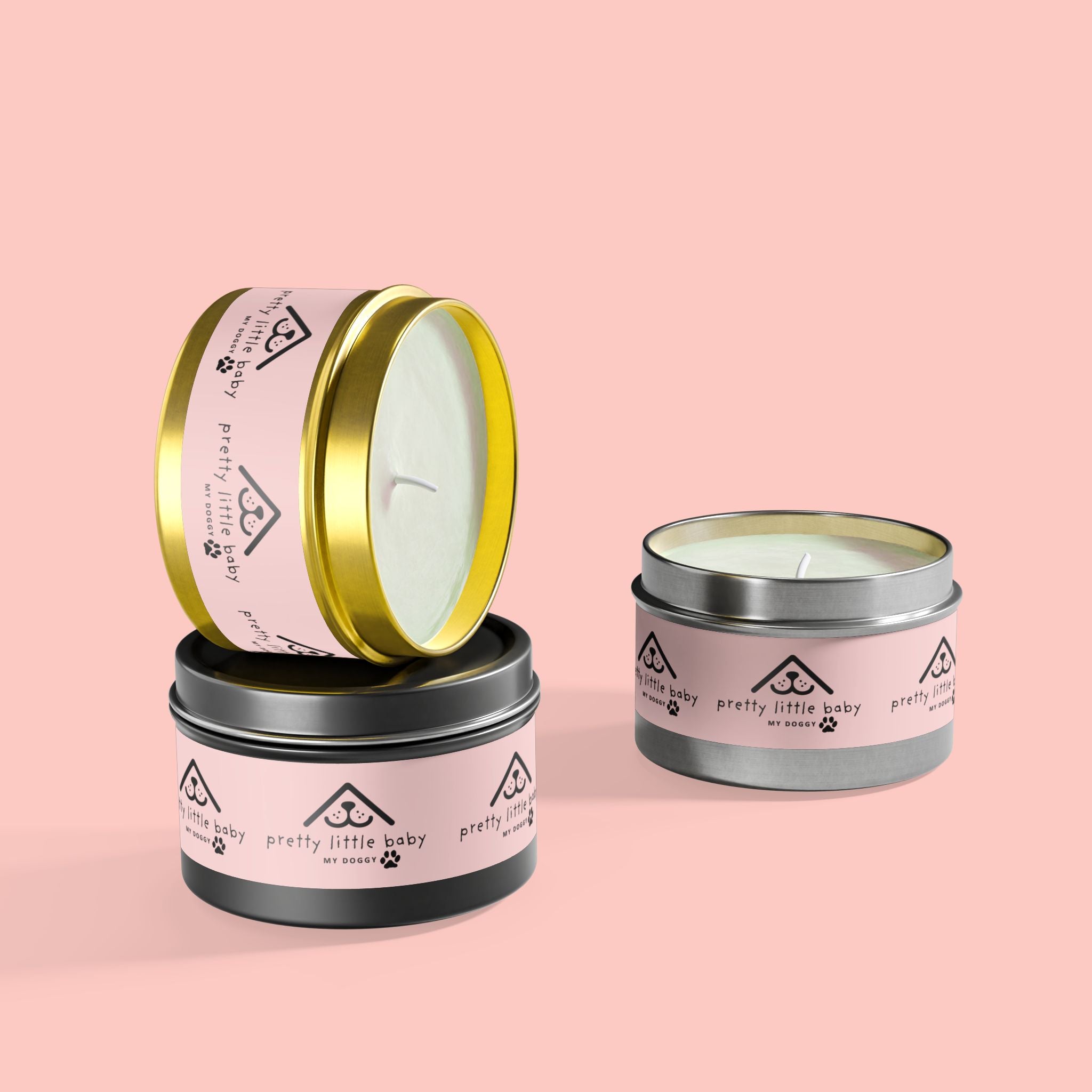 Tin Candle — "Pretty Little Baby" Scented Tin Candle (Pet-Themed Gift)