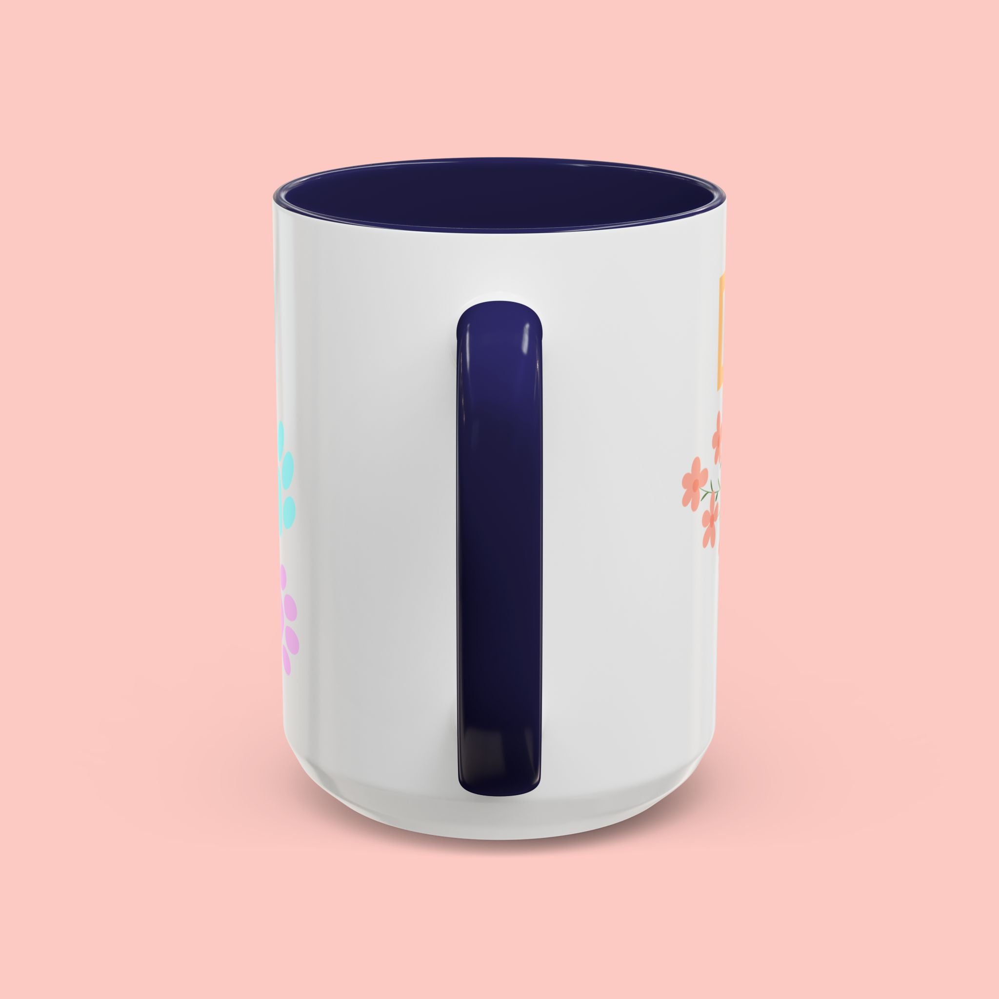 Dog Mom Club Accent Coffee Mug – Colorful Paw Print 11/15oz