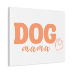 Dog Mama Matte Canvas Wall Art – Peach Script Pet Lover Decor