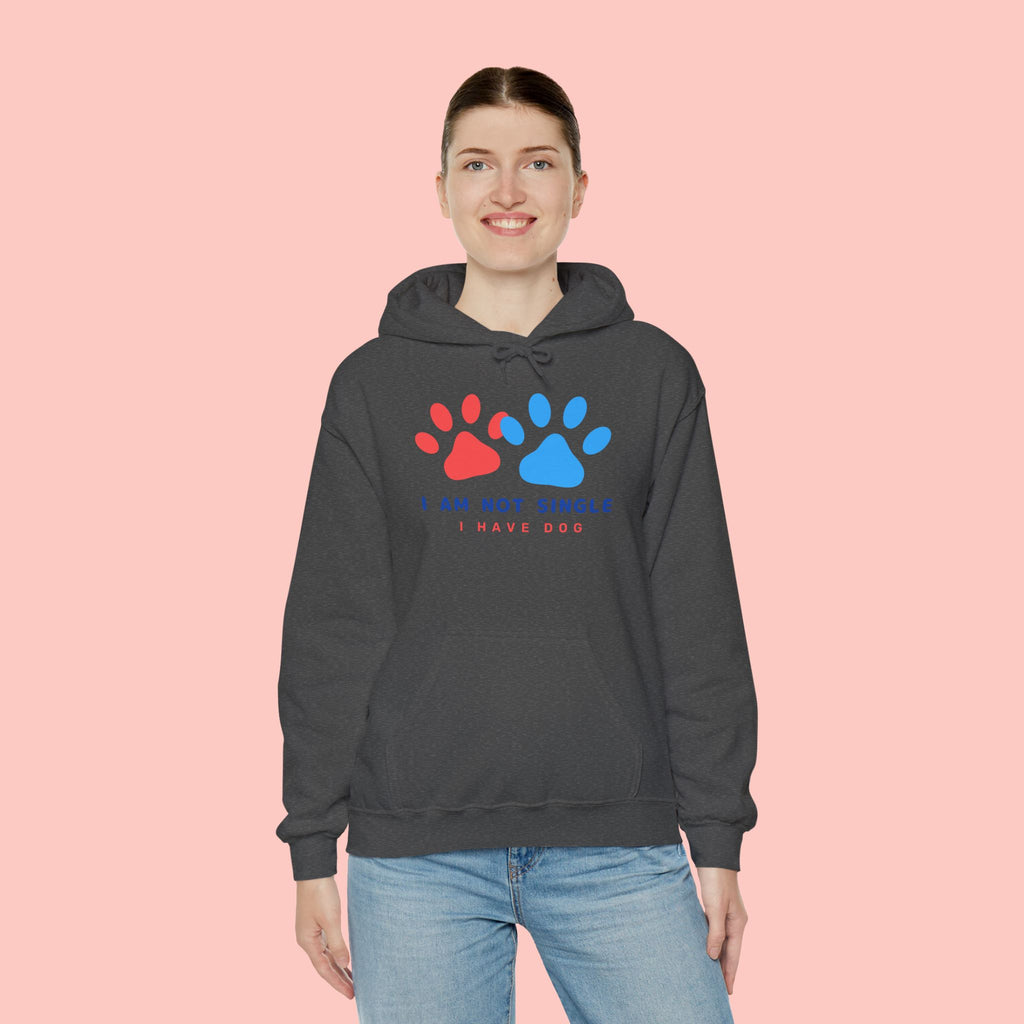 Dog Mom Hoodie – “I Am Not Single I Have Dog” Paw Print Hoodie