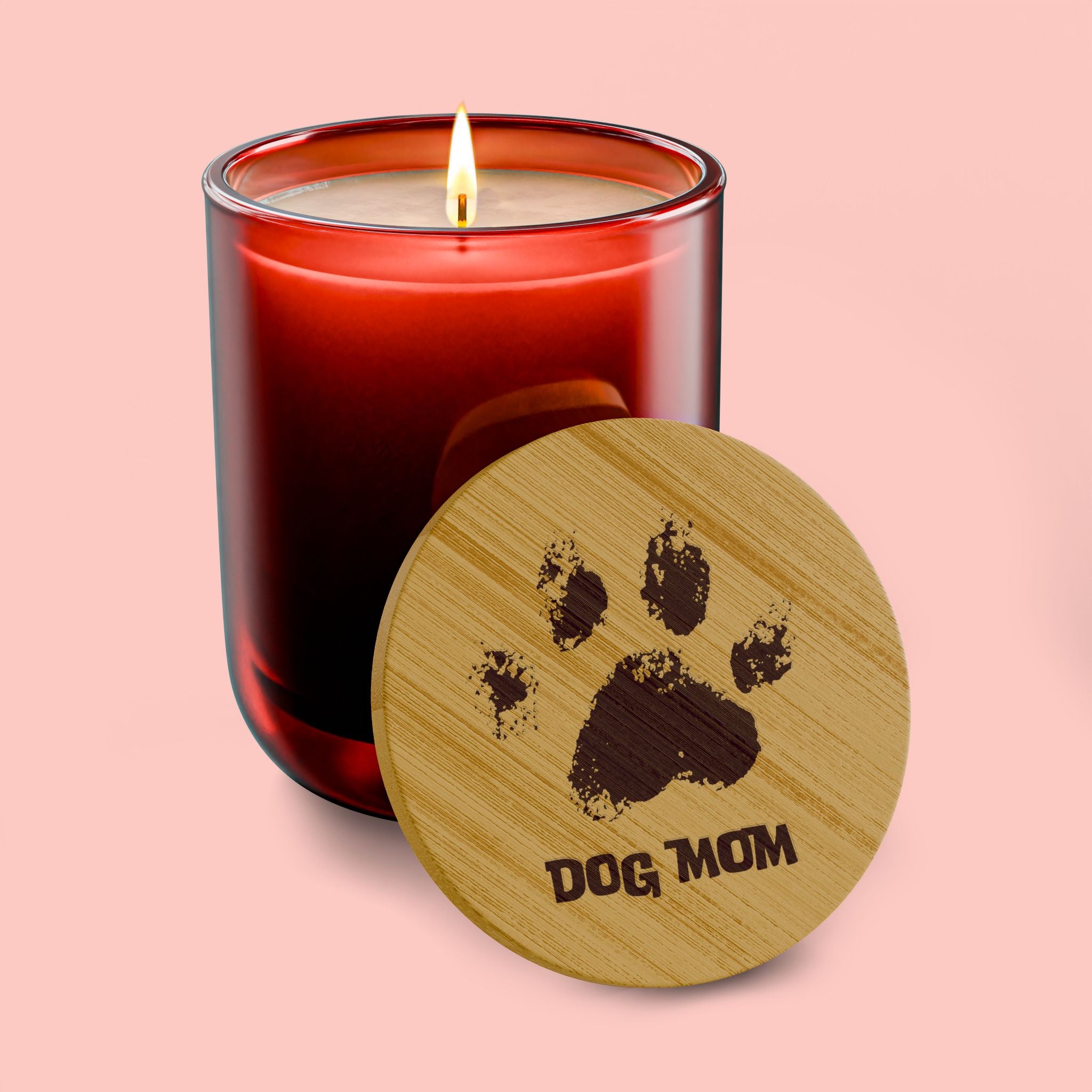 Dog Mom Scented Soy Candle — 14oz Engraved Wooden Lid
