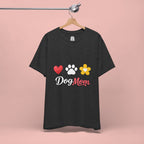 Dog Mom T-Shirt – Heart, Paw & Flower Graphic Tee