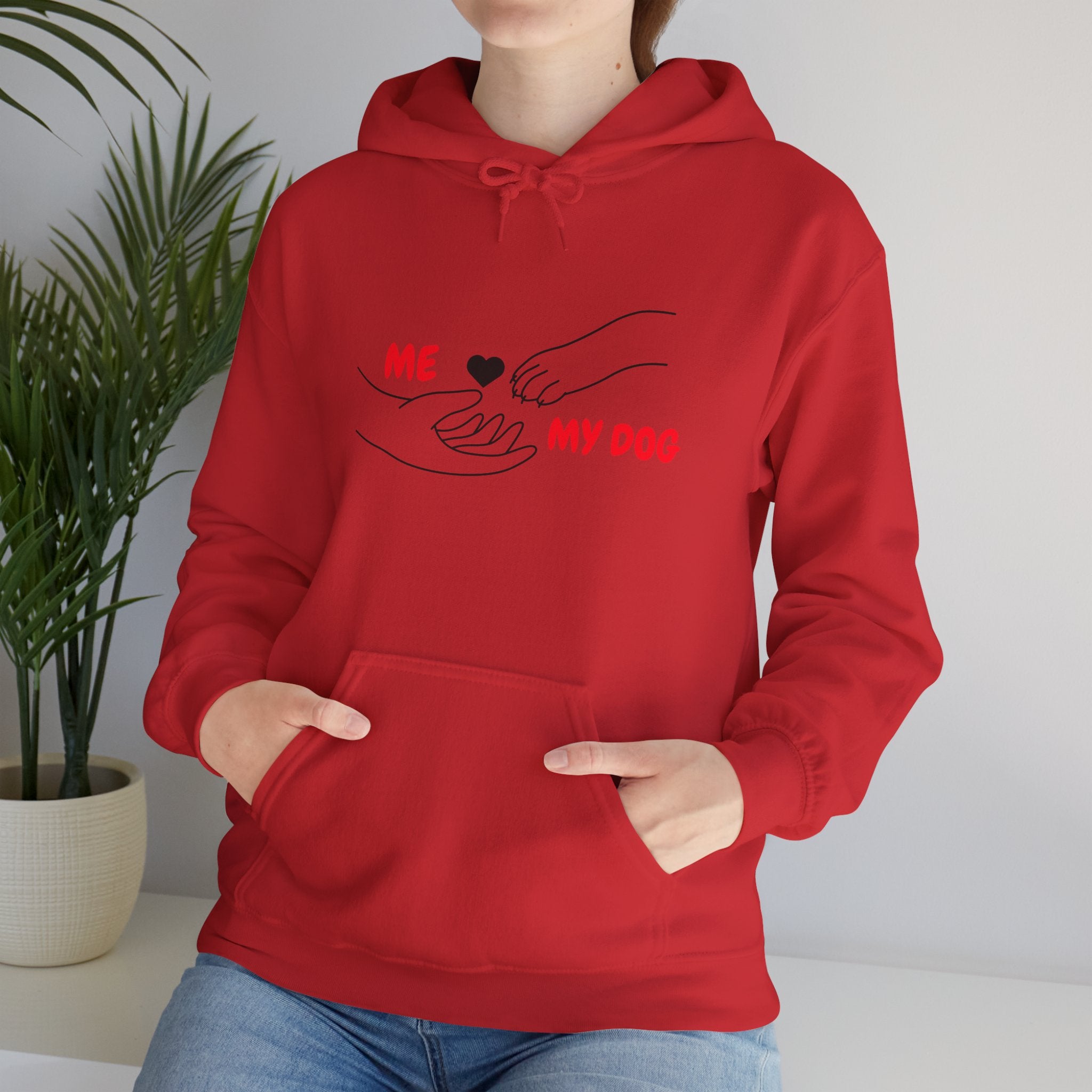 Dog Lover Hoodie - "Me  My Dog" Minimalist Paw Heart Sweatshirt