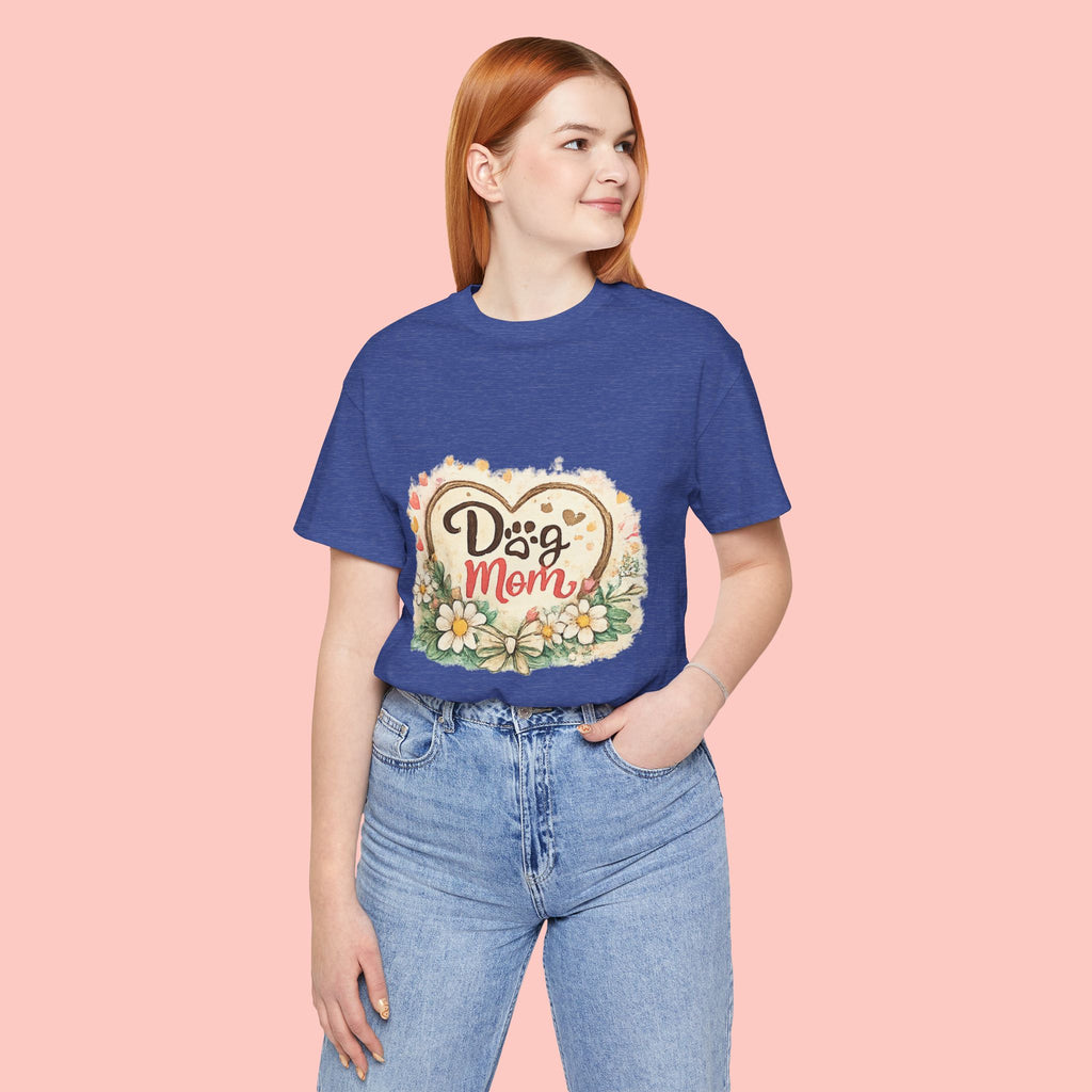 Dog Mom T-Shirt – Floral Heart Paw Design