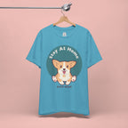 Stay At Home Dog Mom T-Shirt — Cute Corgi Graphic Tee