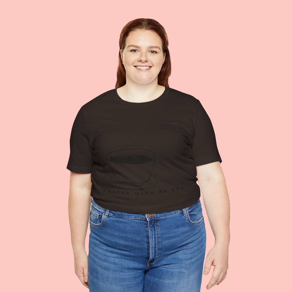 Coffee With My Dog T‑Shirt — Cute Minimalist Dog & Coffee Tee