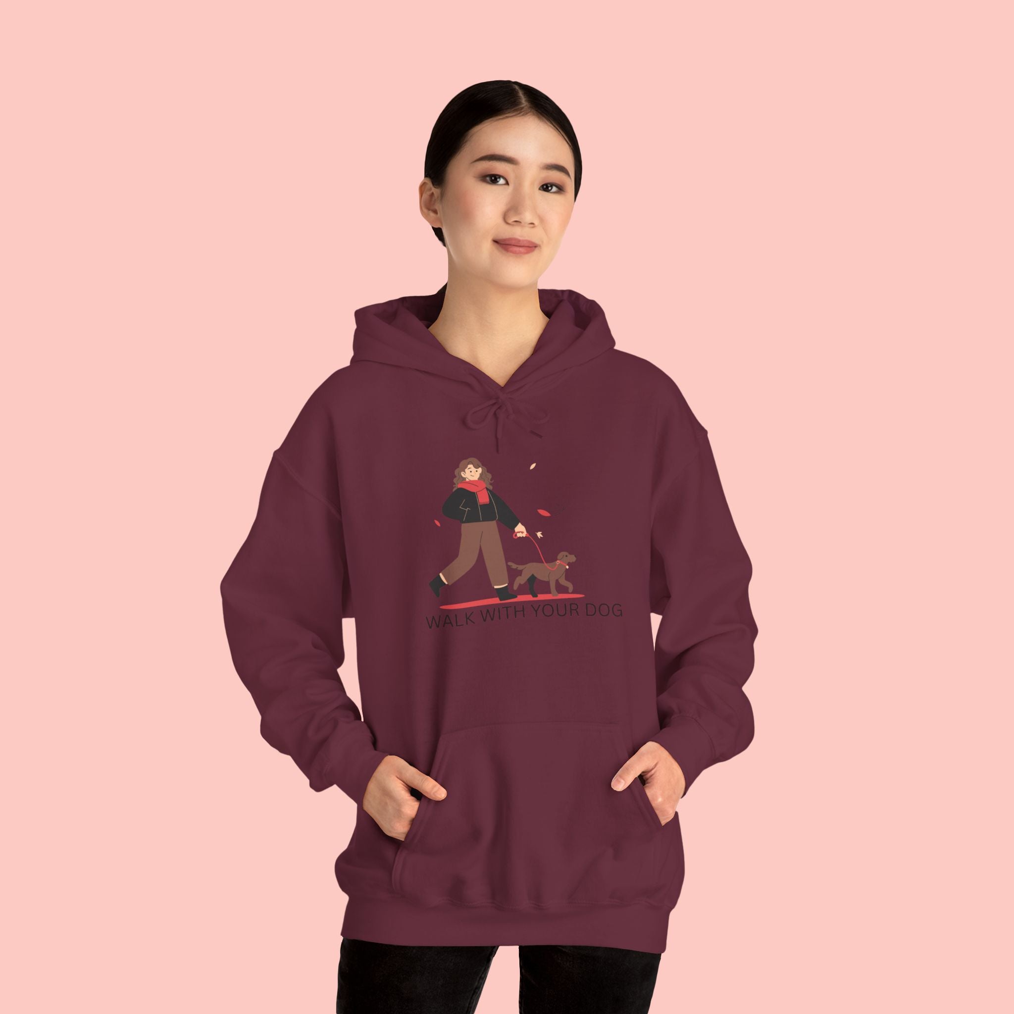 Dog Walk Hoodie — "Walk With Your Dog" Cozy Pet Lover Sweatshirt