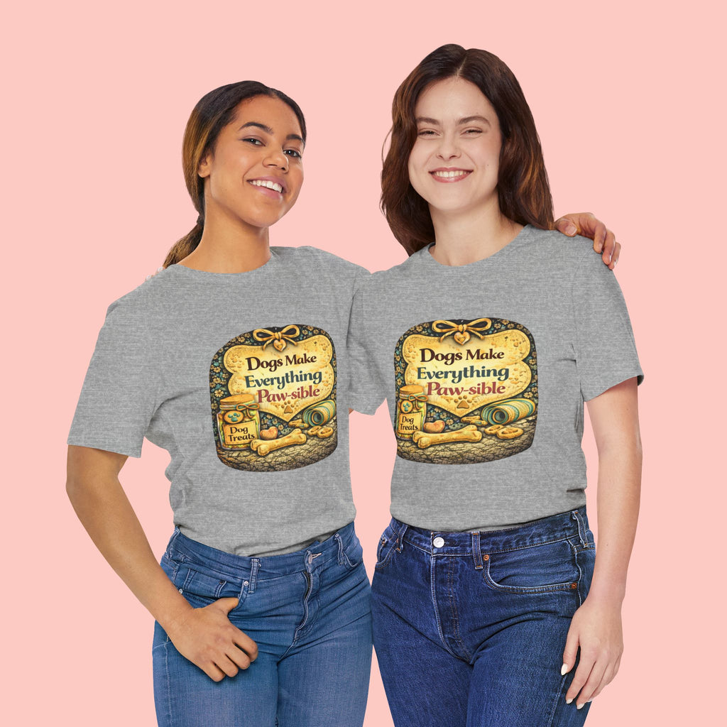 Dog Lover T‑Shirt – "Dogs Make Everything Paw‑sible" Vintage Pet Rescue Tee