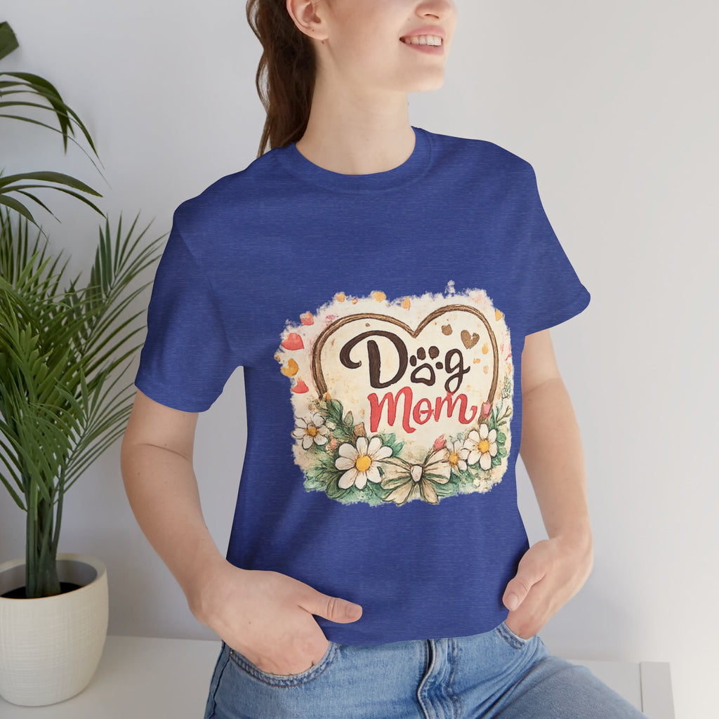 Dog Mom T-Shirt – Floral Heart Paw Design