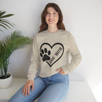 Dog Mom Heart Paw Crewneck Sweatshirt