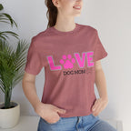 Love Dog Mom T-Shirt — Pink Paw Graphic Tee