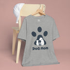 Dog Mom T‑Shirt — Paw Print with Dog & Puppy Graphic