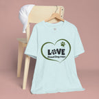 Dog Mom Love T-Shirt — "LOVE Proud Dog Mom" Heart Paw Tee