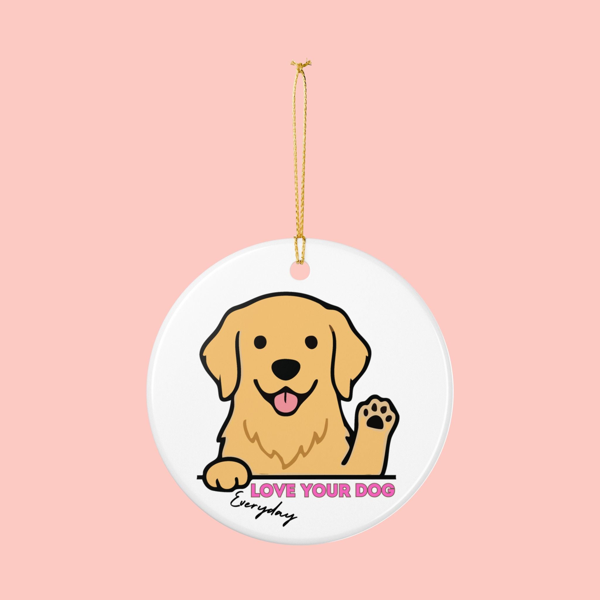 Dog Ornament — 'Love Your Dog Everyday' Ceramic Pet Memorial Decoration