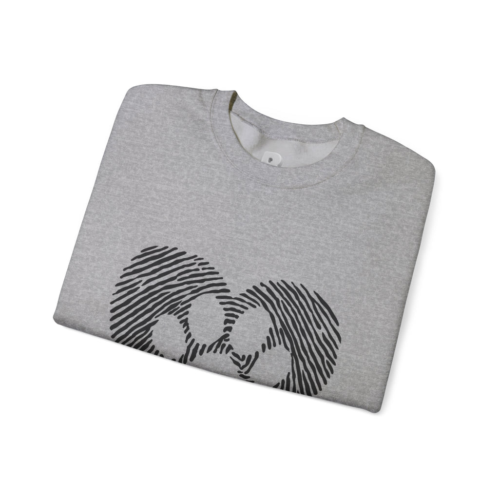 Fingerprint Heart Crewneck Sweatshirt — Panda Paw Love Graphic