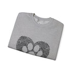 Fingerprint Heart Crewneck Sweatshirt — Panda Paw Love Graphic