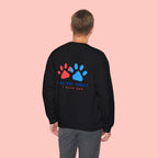 Crewneck Sweatshirt — "I Am Not Single I Have Dog" Paw Print Graphic
