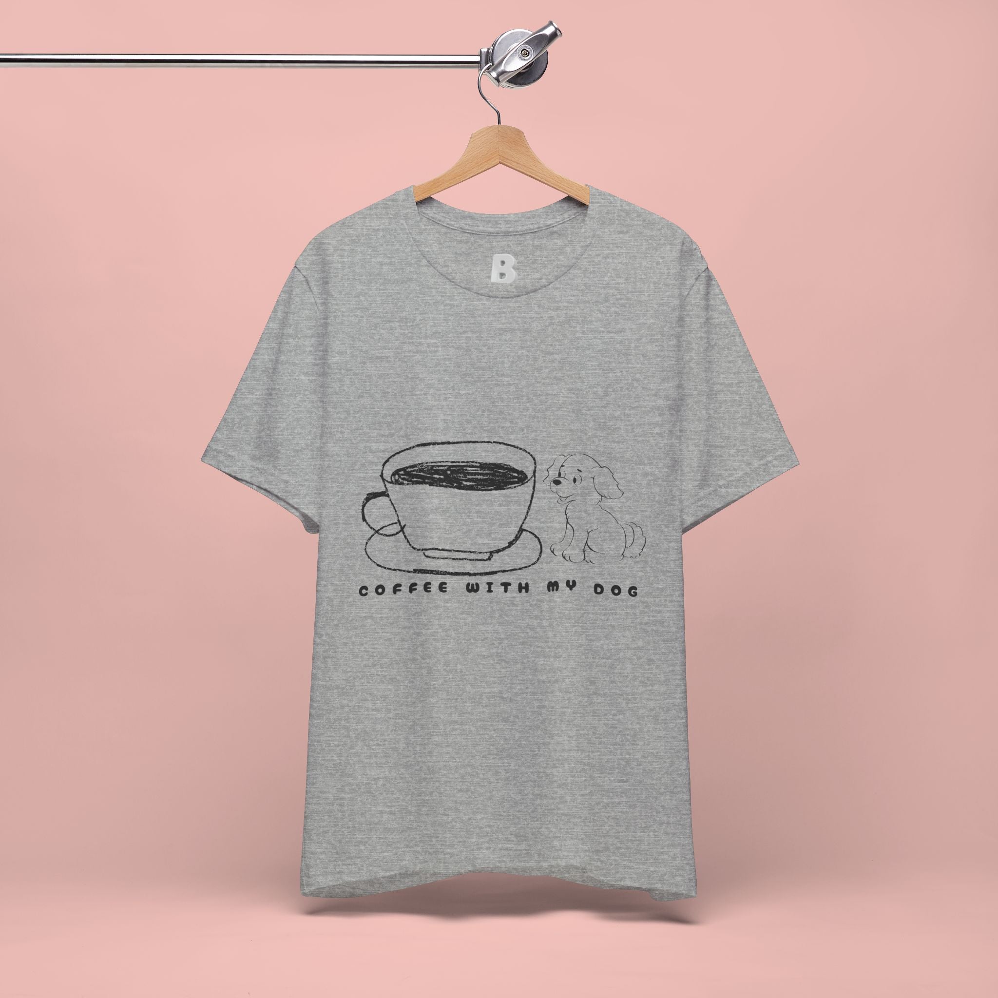 Coffee With My Dog T‑Shirt — Cute Minimalist Dog & Coffee Tee