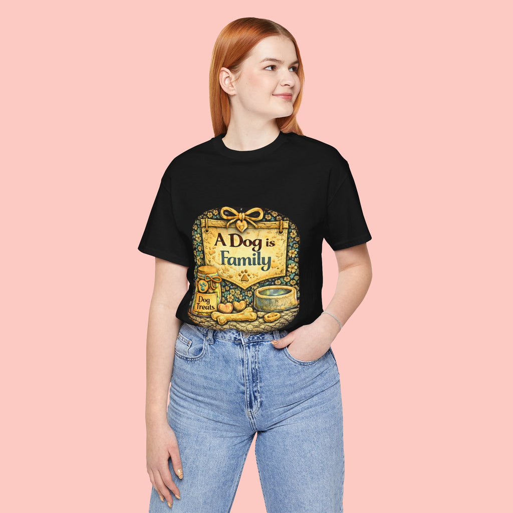 A Dog Is Family T-Shirt - Vintage Pet Lover Tee
