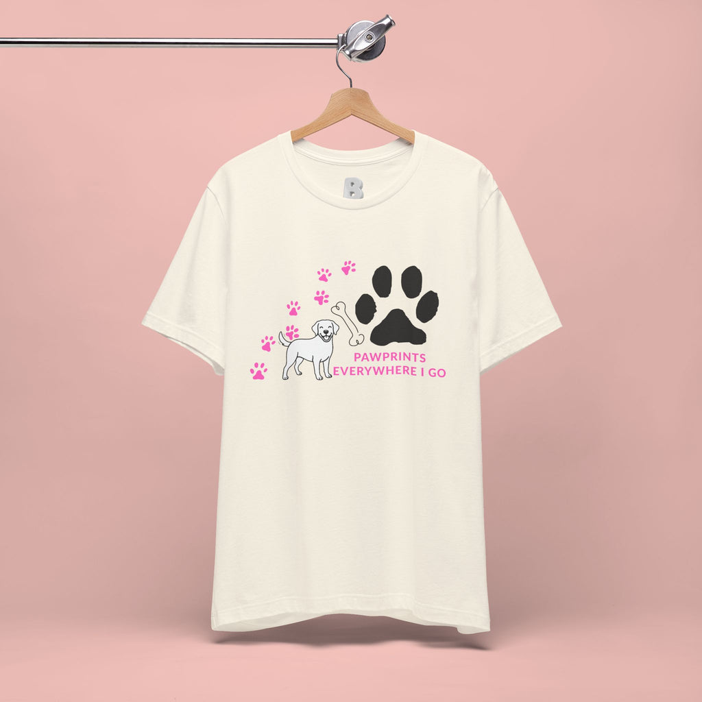Dog Pawprint T-Shirt — "Pawprints Everywhere I Go" Cute Pet Lover Tee