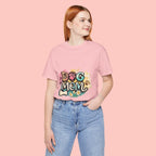 Dog Mom T-Shirt — Colorful Paw Print Graphic Tee for Pet Lovers