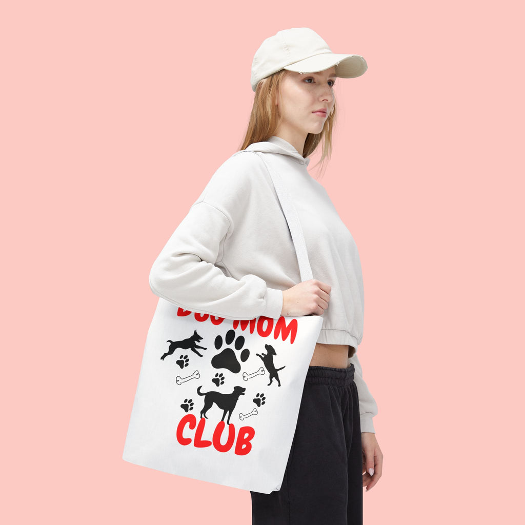 Dog Mom Club Tote Bag – Cute Paw Print Canvas Tote for Dog Lovers