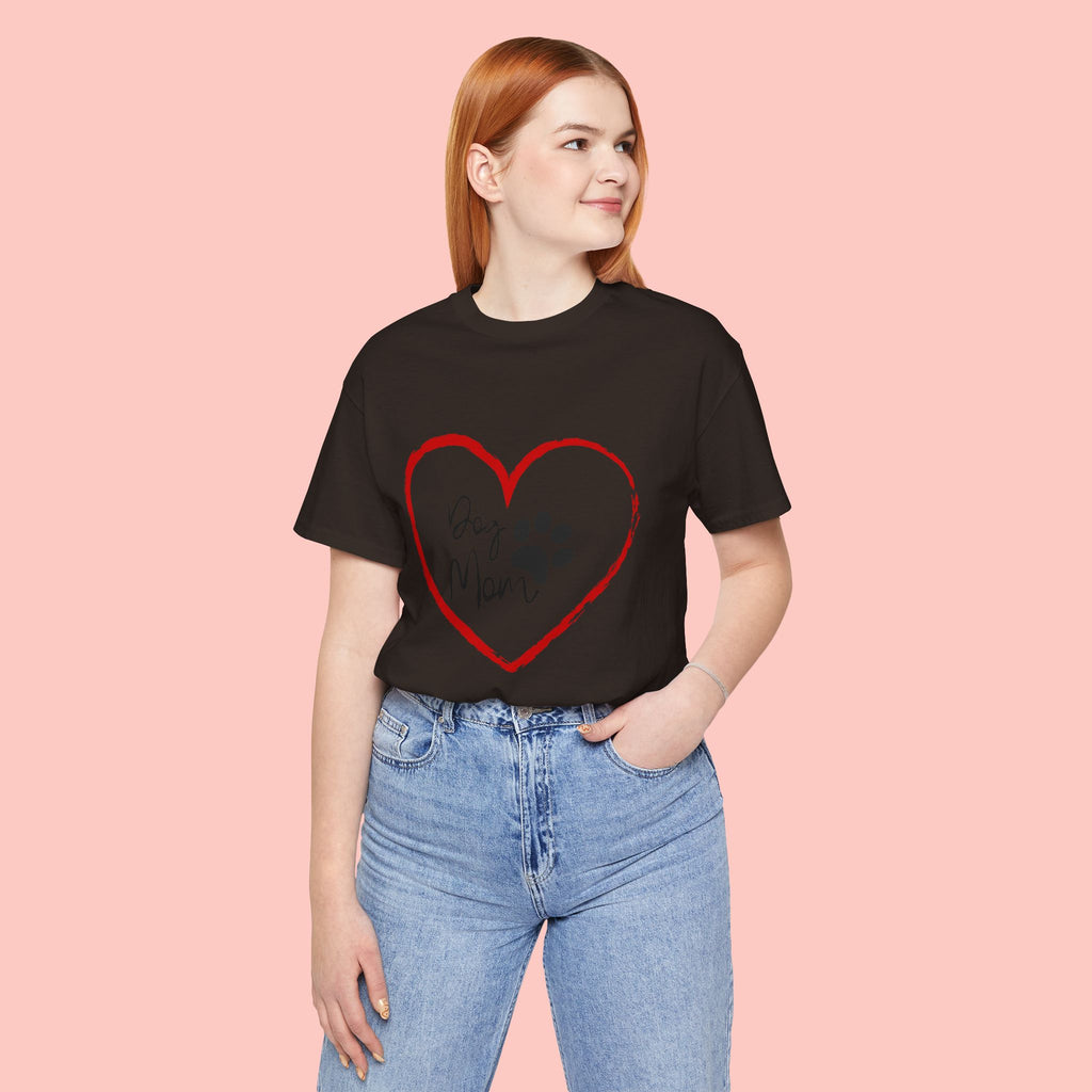 Dog Mom Heart Paw T‑Shirt