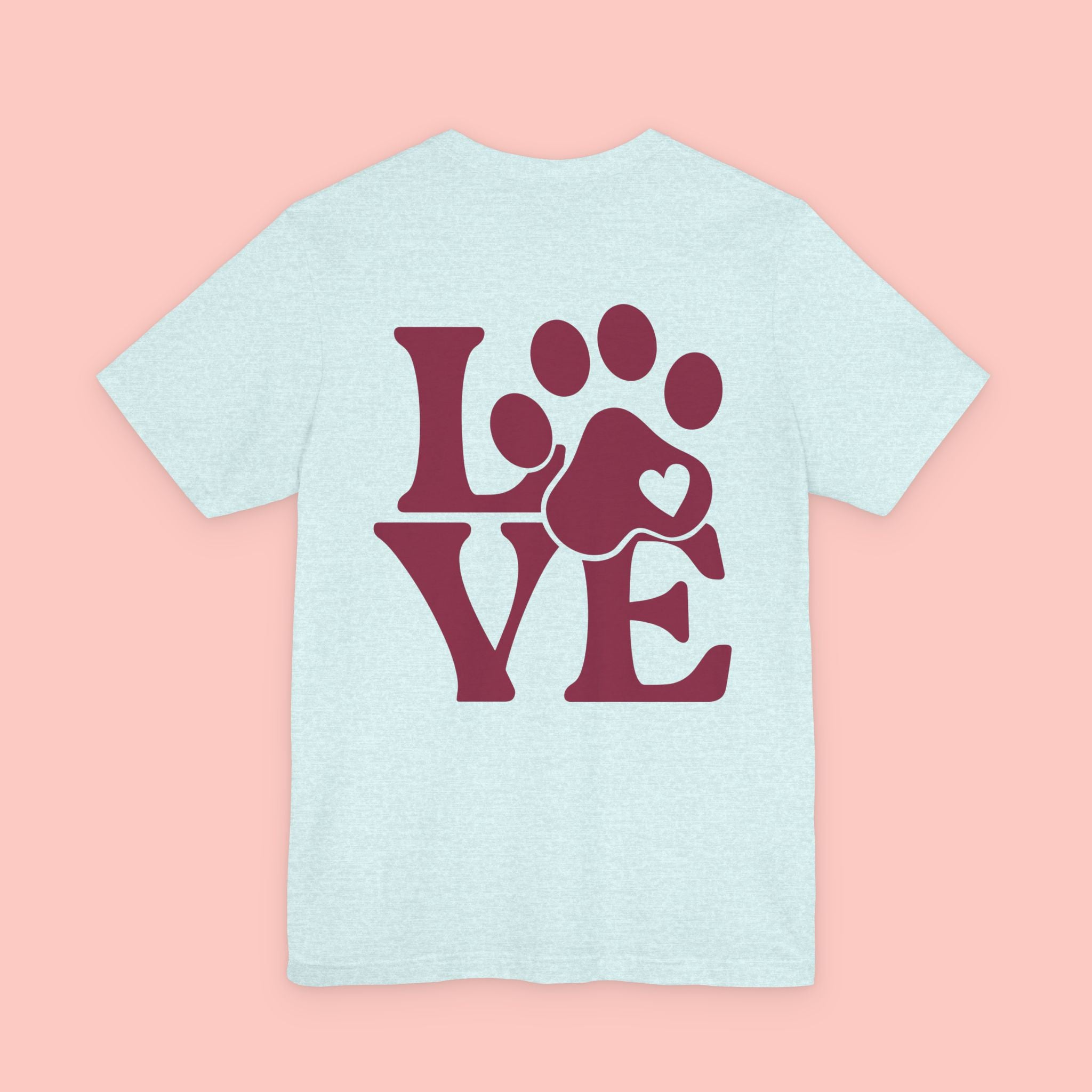 Dog Paw "LOVE" Tee - Pet Lover Graphic T-Shirt