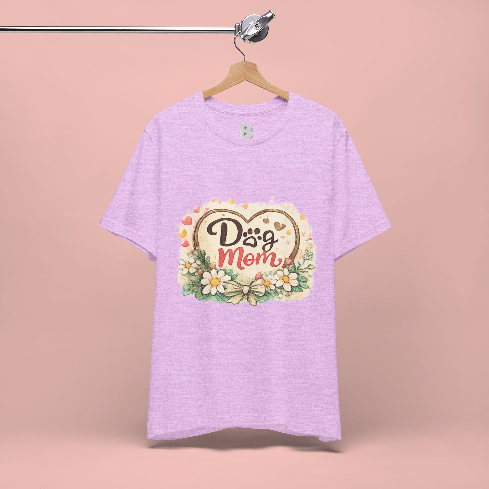Dog Mom T-Shirt – Floral Heart Paw Design