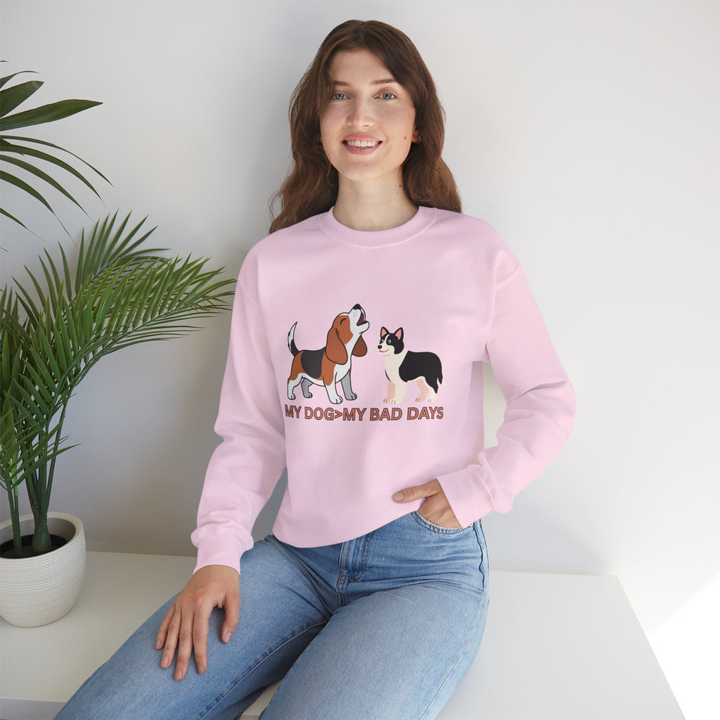 My Dog My Bad Days Sweatshirt – Cute Beagle & Corgi Crewneck for Dog Lovers