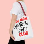 Dog Mom Club Tote Bag – Cute Paw Print Canvas Tote for Dog Lovers