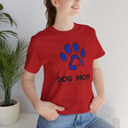 Dog Mom T-Shirt – Blue Paw Graphic "Dog Mom: It's Not a Hobby, It's a Lifestyle"