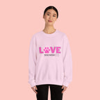 Dog Mom Love Crewneck Sweatshirt — Pink Paw Graphic
