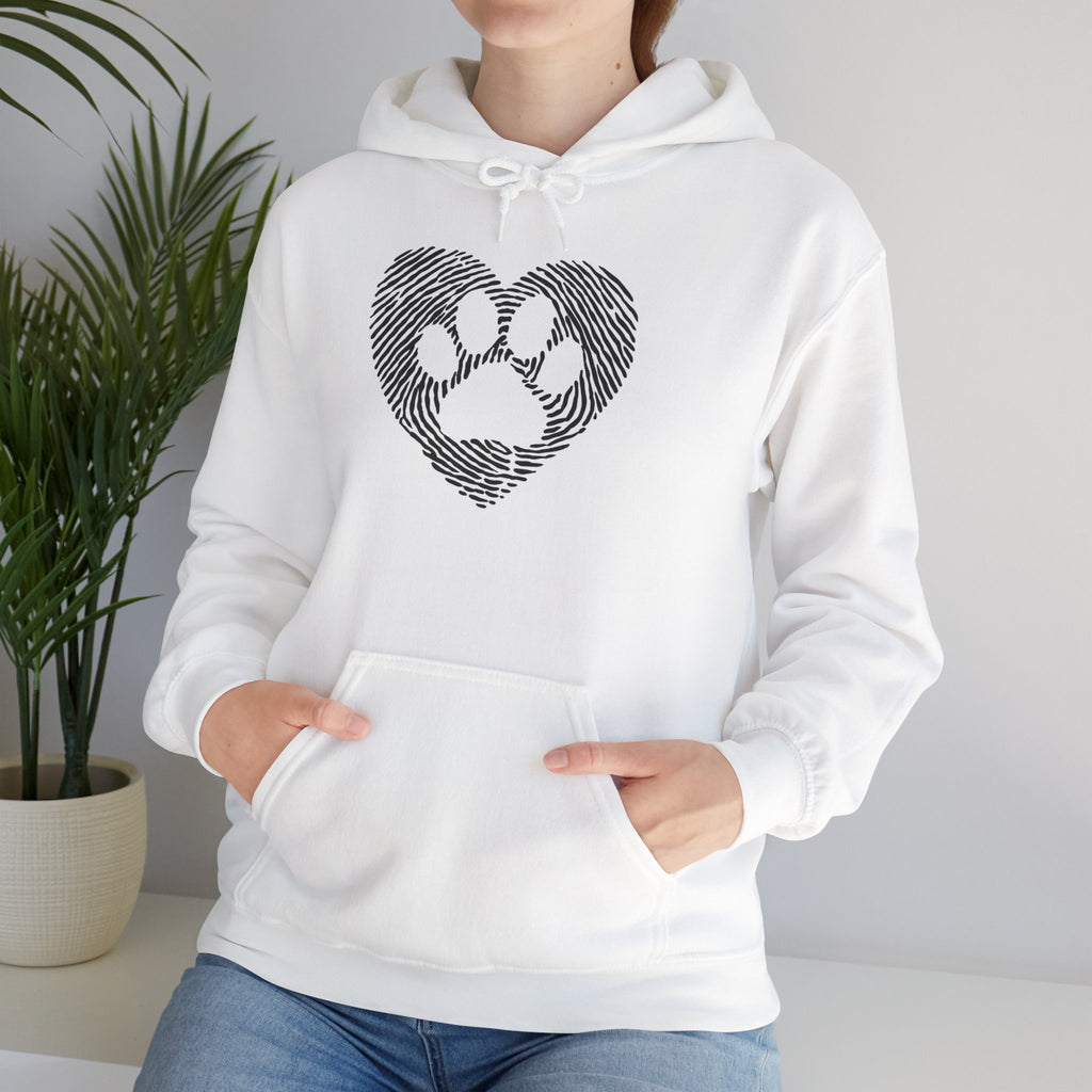 Heart Paw Print Hoodie — Dog Lover Heart Paw Graphic Sweatshirt