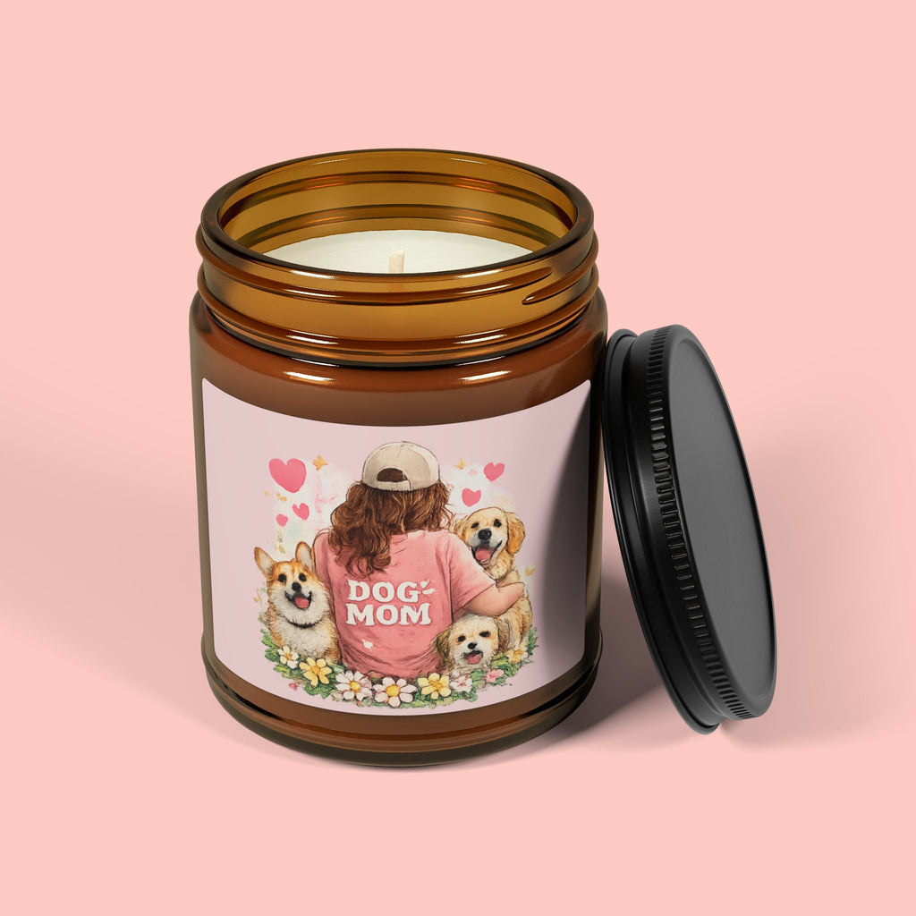 Dog Mom Soy Candle — Amber Jar Scented Candle (Multi-Size)
