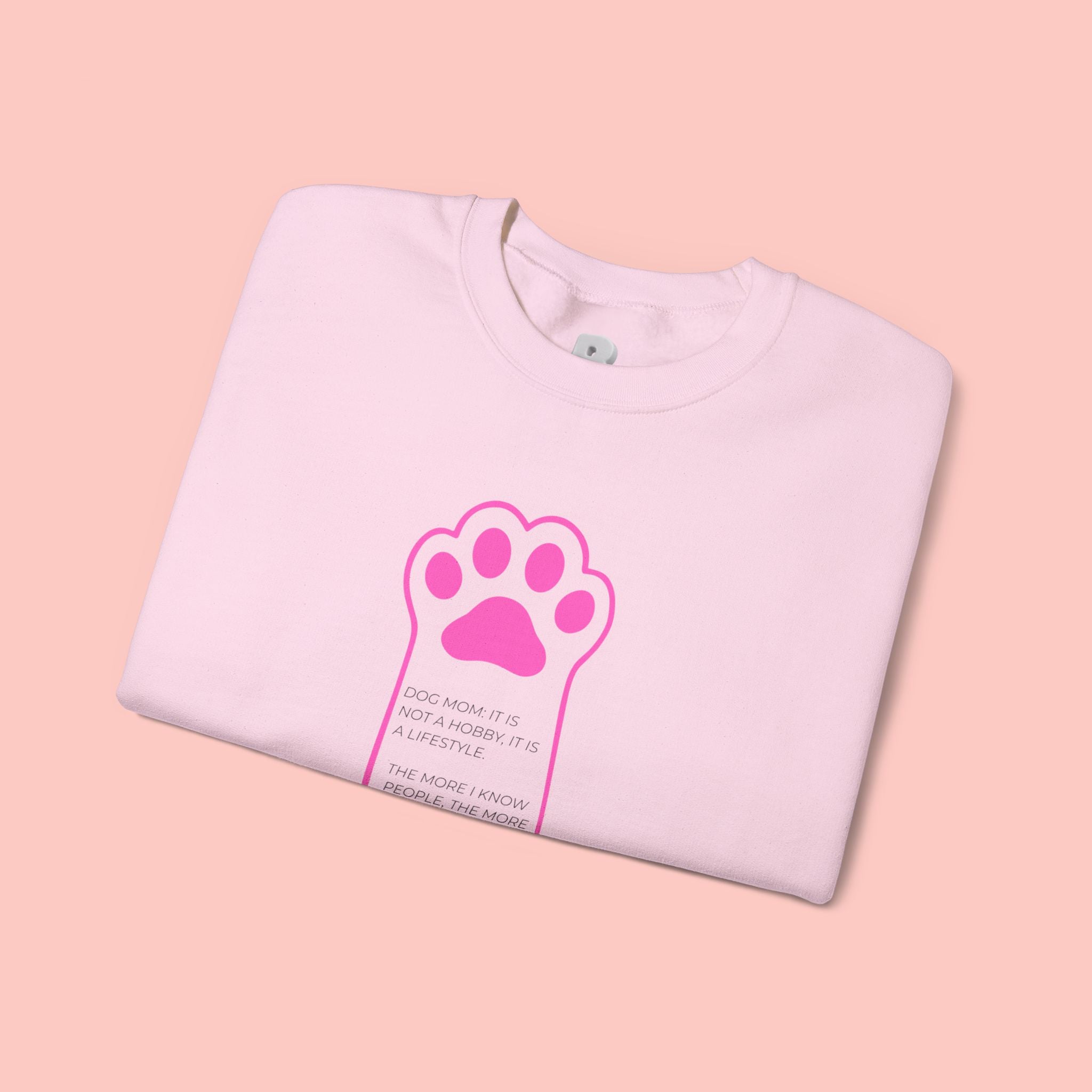 Blessed Dog Mom Crewneck Sweatshirt — Pink Paw Memorial Pullover