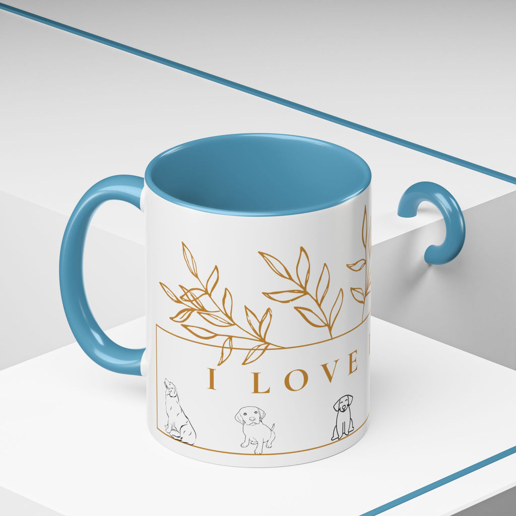 I Love Dogs Accent Coffee Mug — Gold Leaf Dog Lover Ceramic Mug (11oz & 15oz)