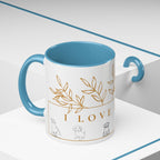 I Love Dogs Accent Coffee Mug — Gold Leaf Dog Lover Ceramic Mug (11oz & 15oz)