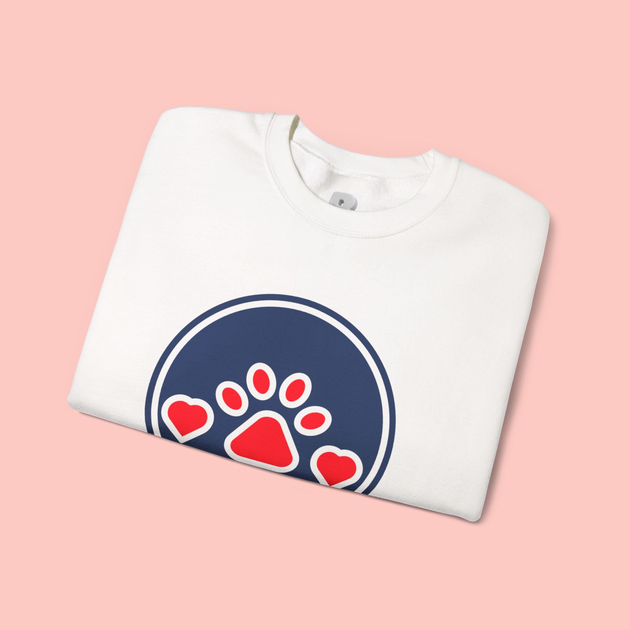 Dog Mama Crewneck Sweatshirt — Paw Print Heart Graphic