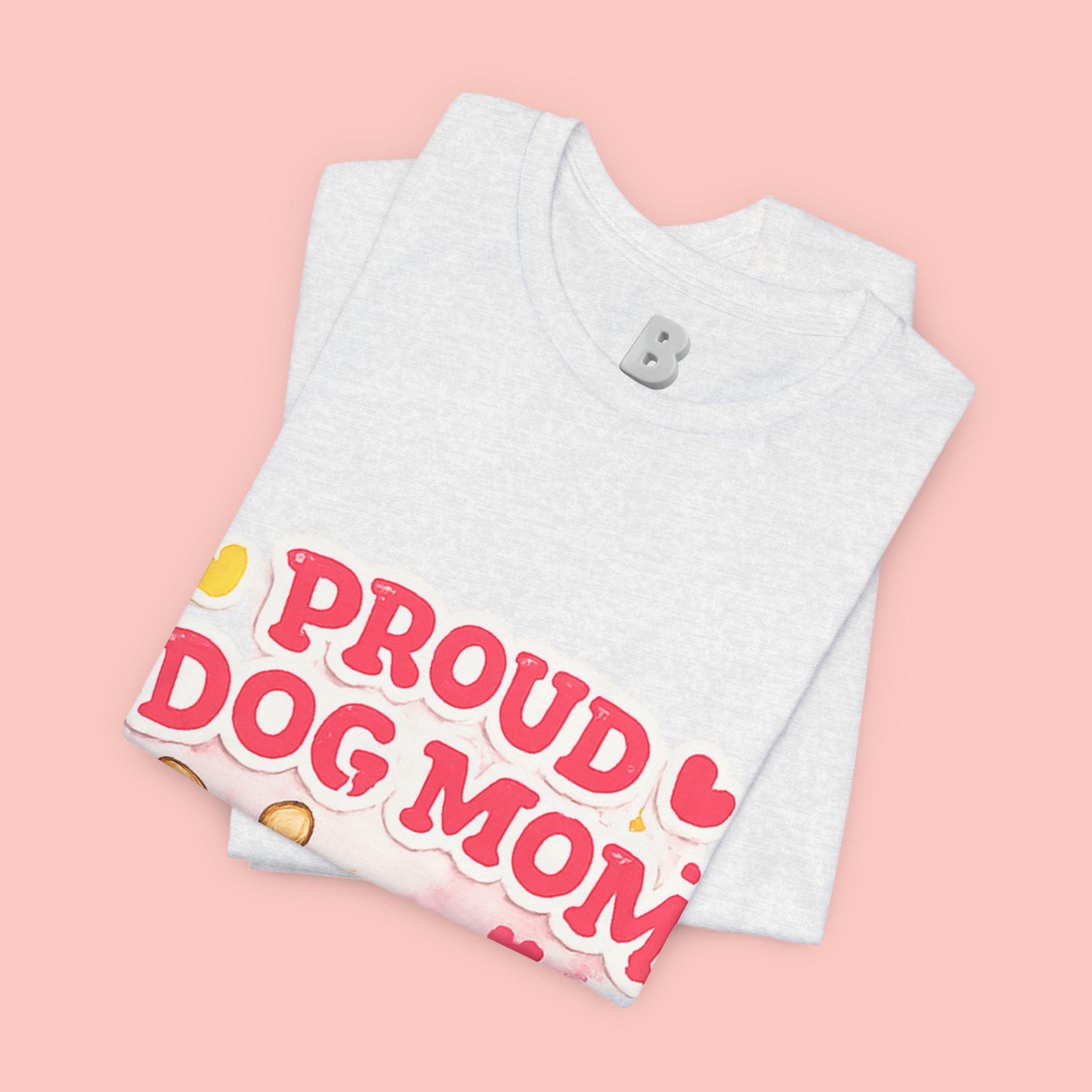 Proud Dog Mom Tee – Floral Retro Heart Design